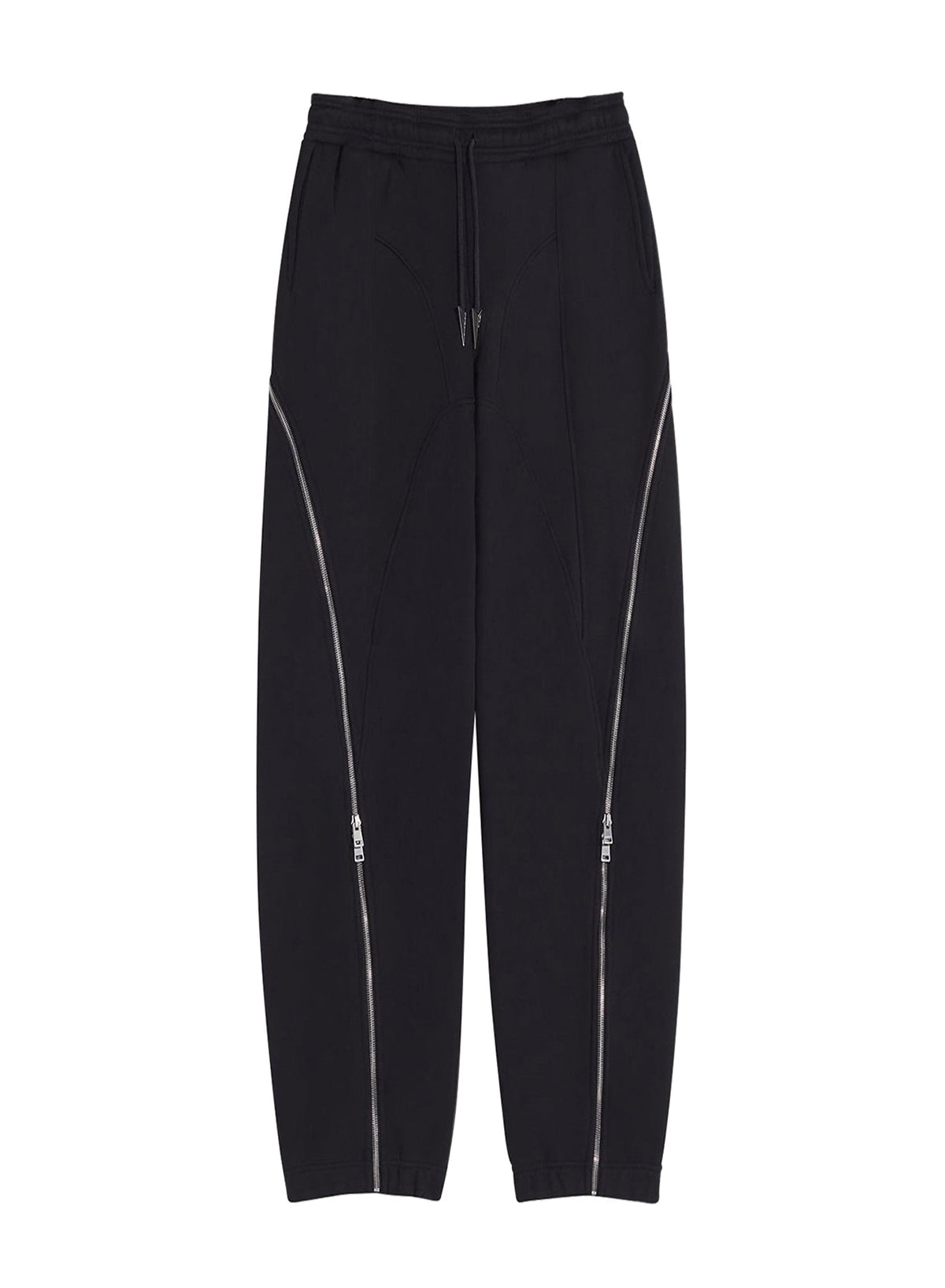 BLACK // black light fleece zipped track pants