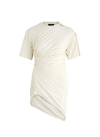 SNOW // white draped pierced day dress
