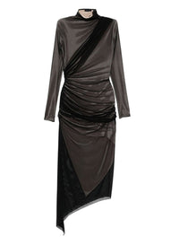 BLACK / CHAMPAGNE // black and nude asymetrical double layered dress