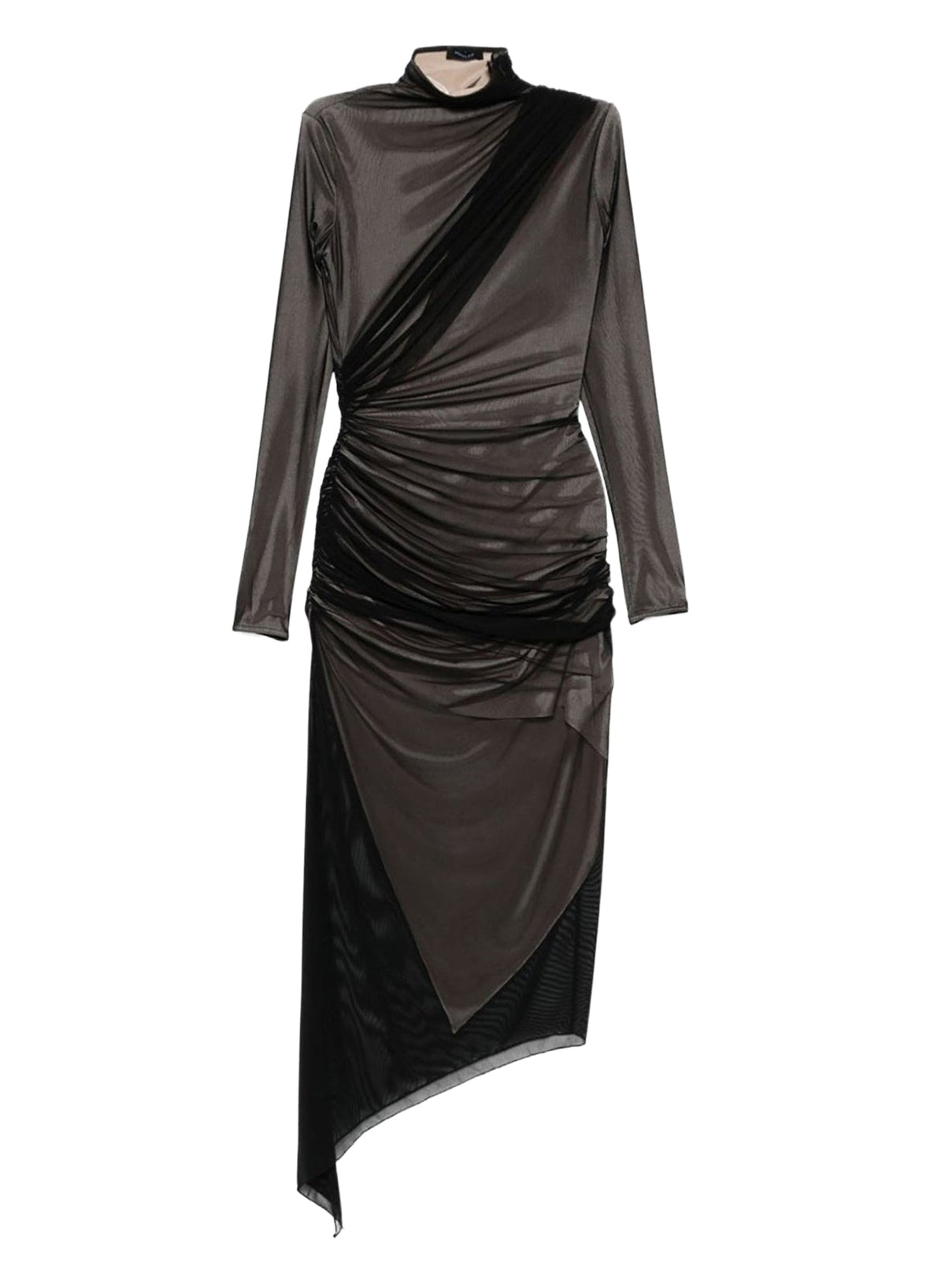 BLACK / CHAMPAGNE // black and nude asymetrical double layered dress