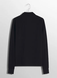 BLACK // black pierced polo