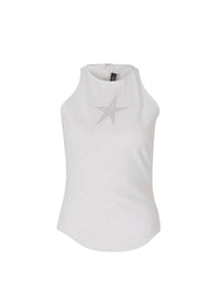 SNOW // white halter star top