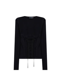 BLACK // lace-up top
