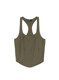 KAKI // kaki corseted tank top
