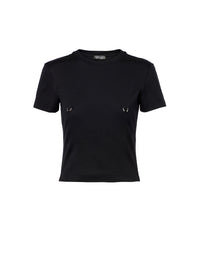 BLACK // black pierced baby t-shirt