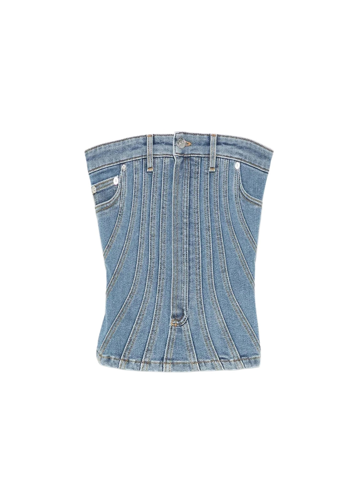 MEDIUM BLUE // blue denim bustier