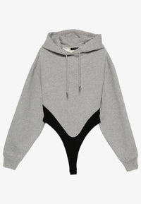 Body à capuche en polaire - Grey Melange & Black