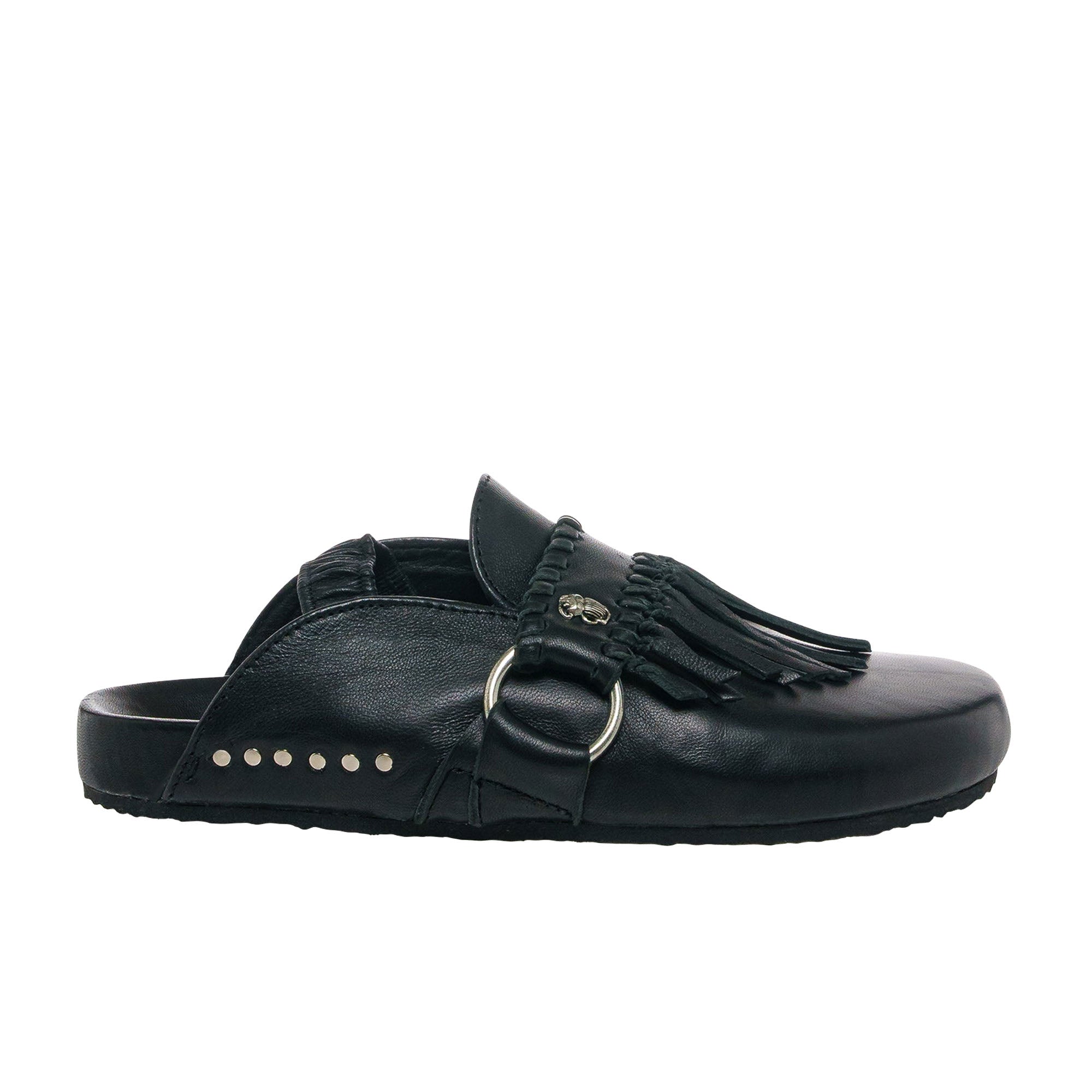 Mules Georgette en cuir nappa - Noir