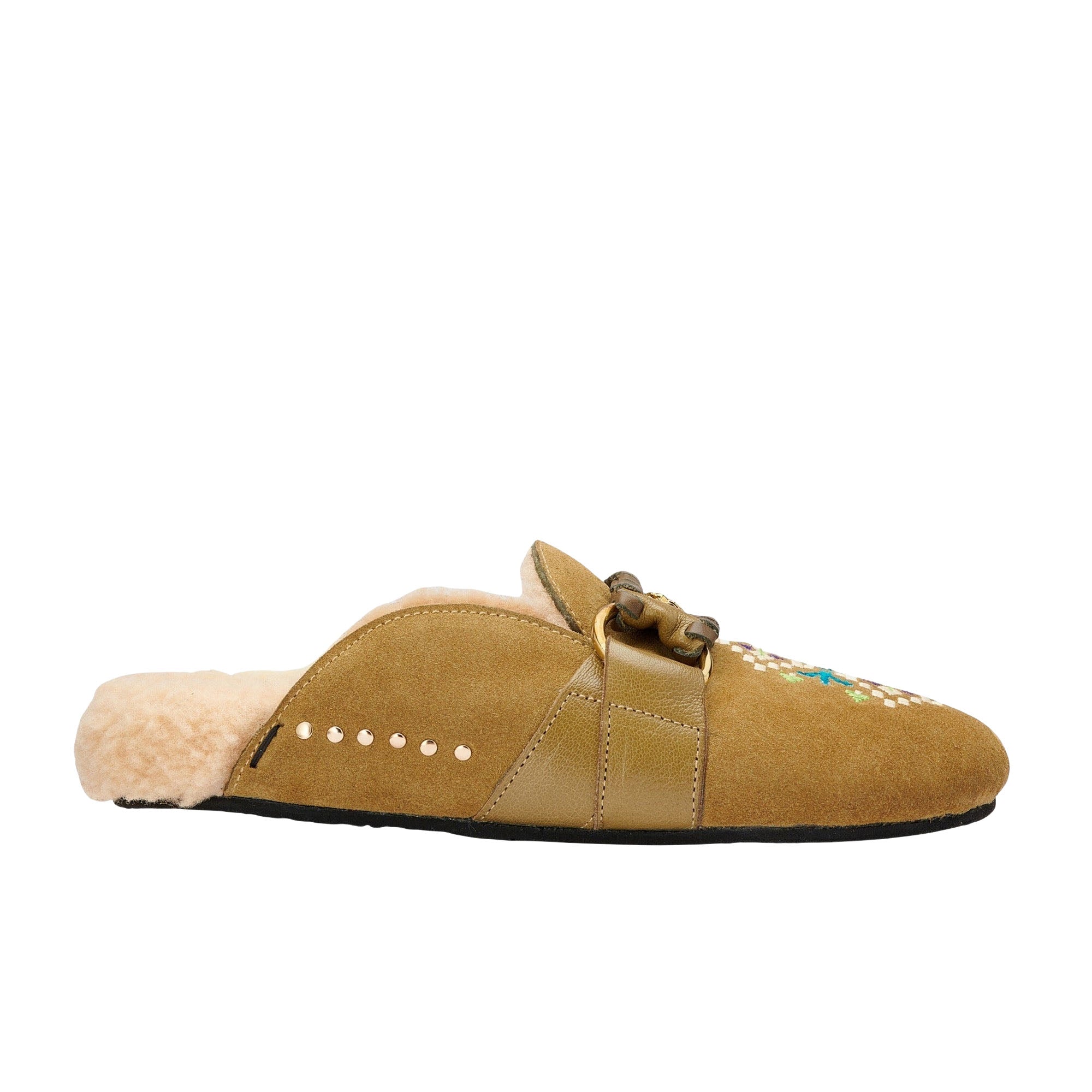Mules Georgette en cuir - Olive