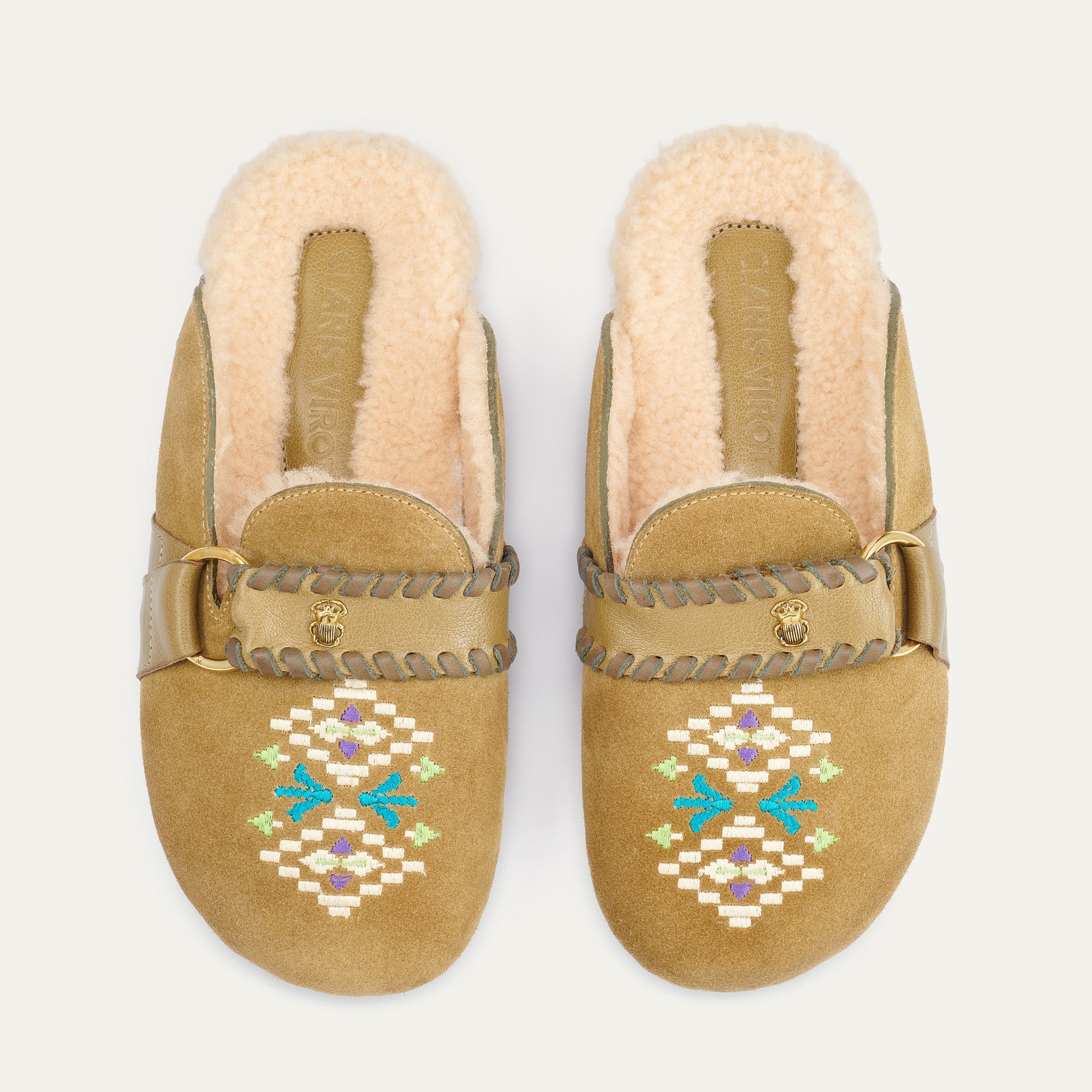 Mules Georgette en cuir - Olive