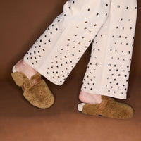 Mules Georgette en peau lainée - Cuivre