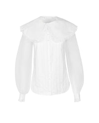 Chemisier Musset à col claudine - White