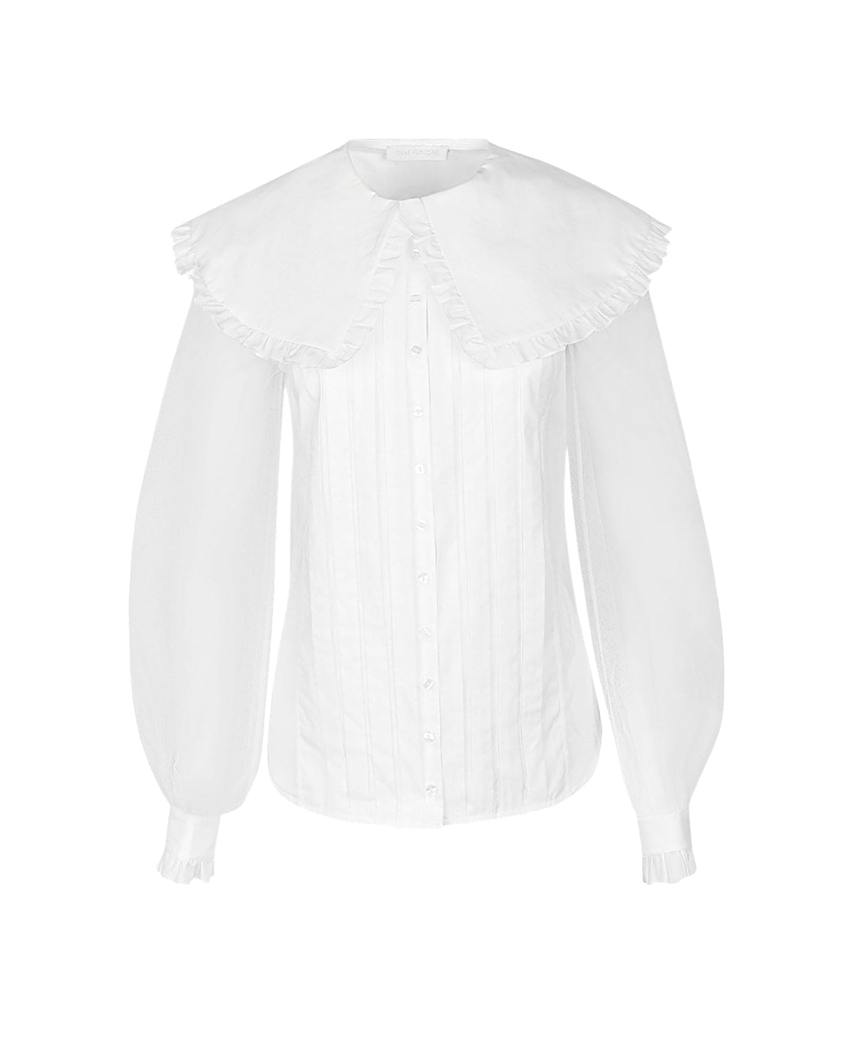 Chemisier Musset à col claudine - White