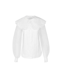 Chemisier Musset à col claudine - White