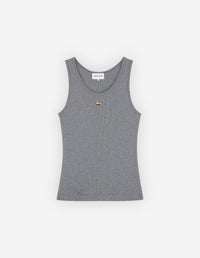 Baby Fox Ribbed Tank Top - Medium Grey Melange