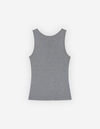 Baby Fox Ribbed Tank Top - Medium Grey Melange