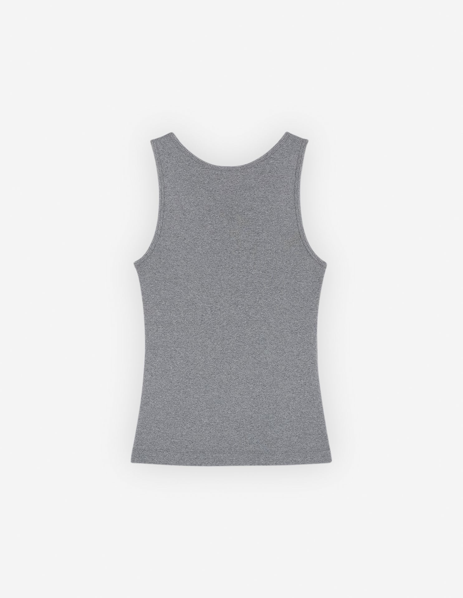 Baby Fox Ribbed Tank Top - Medium Grey Melange
