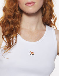 Baby Fox ribbed tank top - White