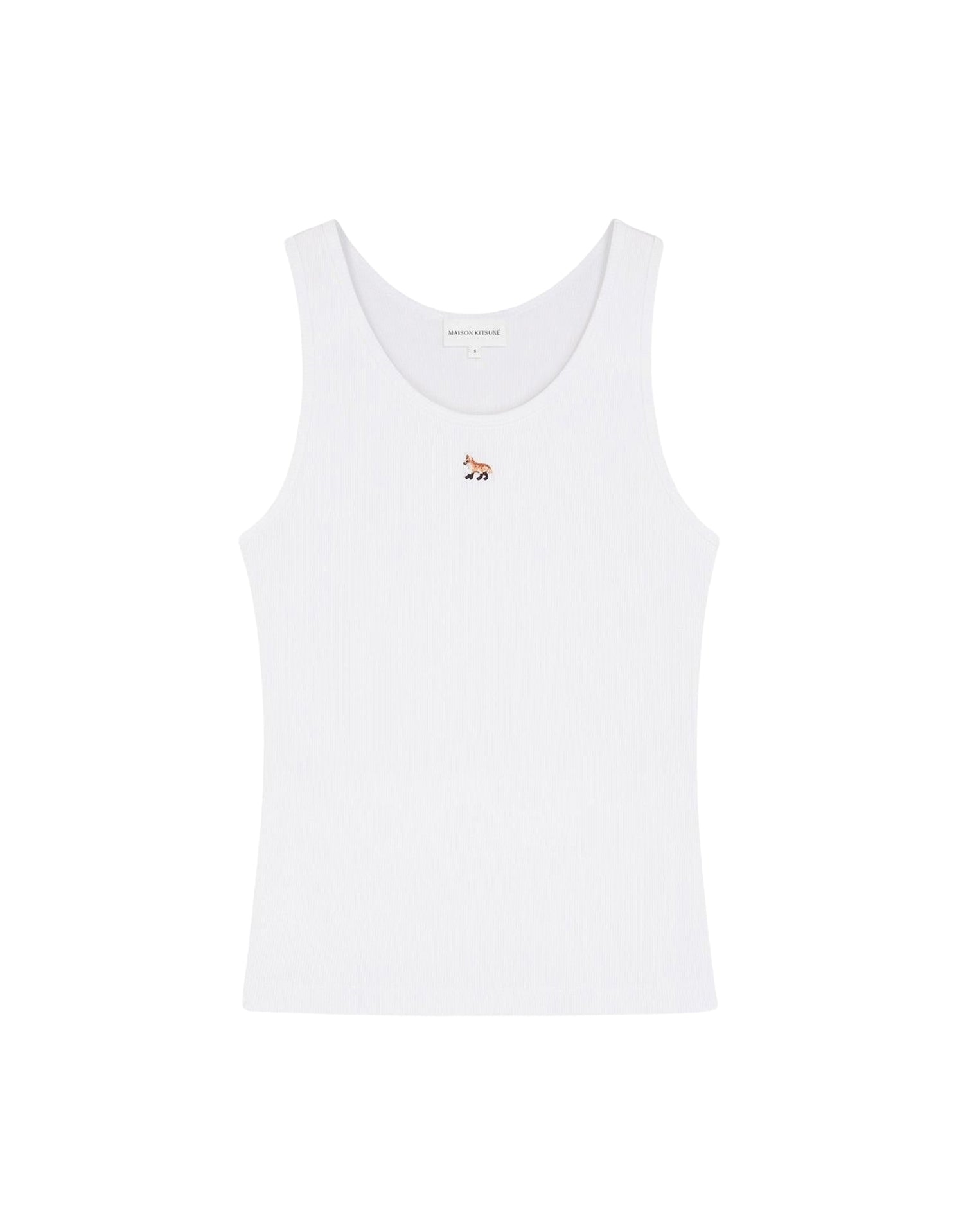 Baby Fox ribbed tank top - White