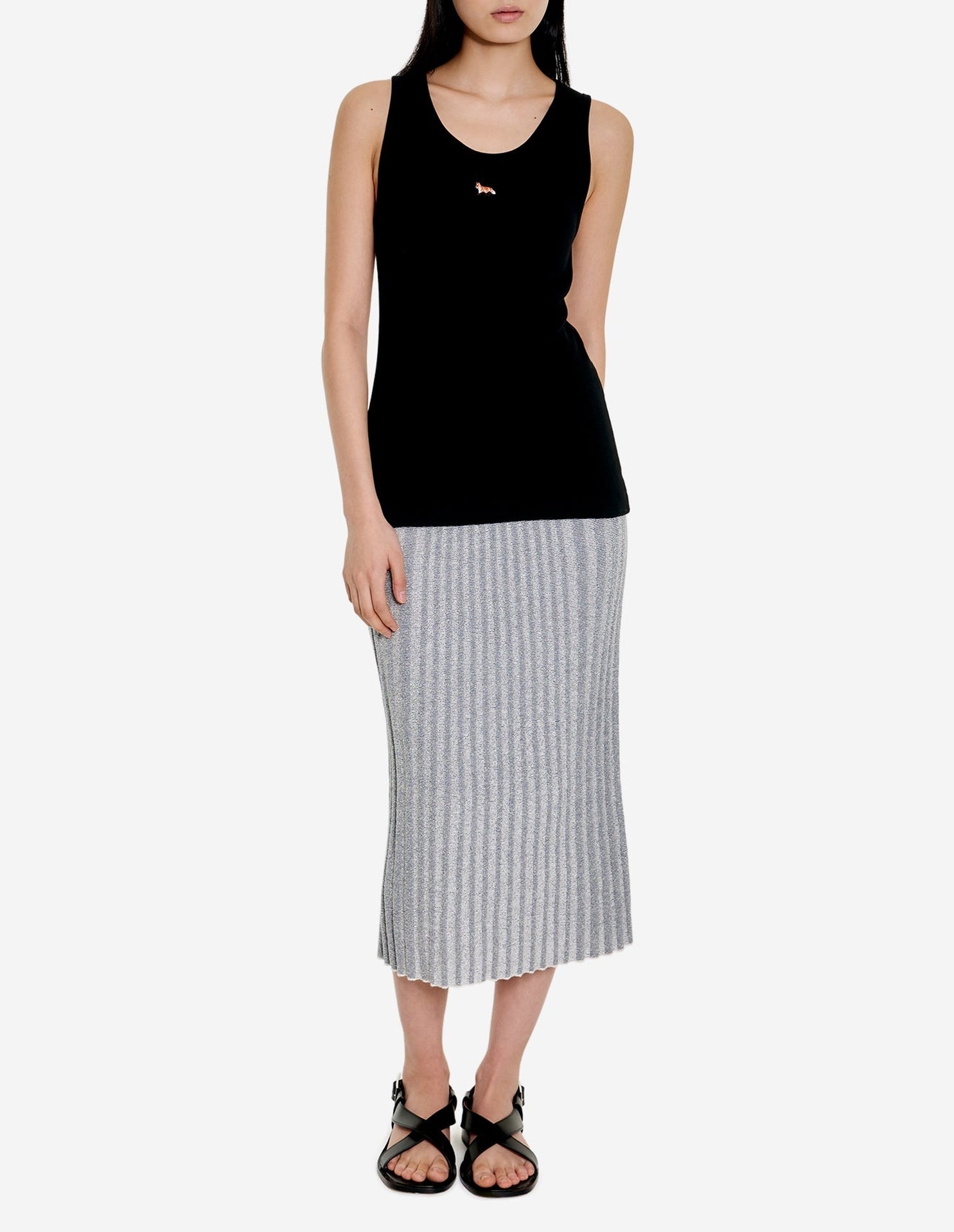 Baby Fox ribbed tank top - Black