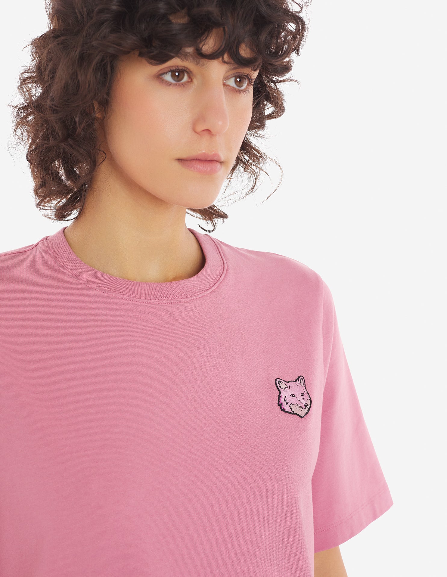 Bold Fox Head Patch Comfort Tee Shirt - Rosebud