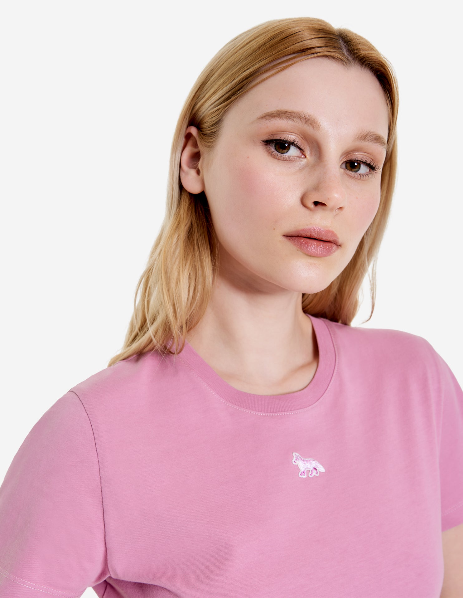 Baby Fox Patch Baby Tee-Shirt - Blossom