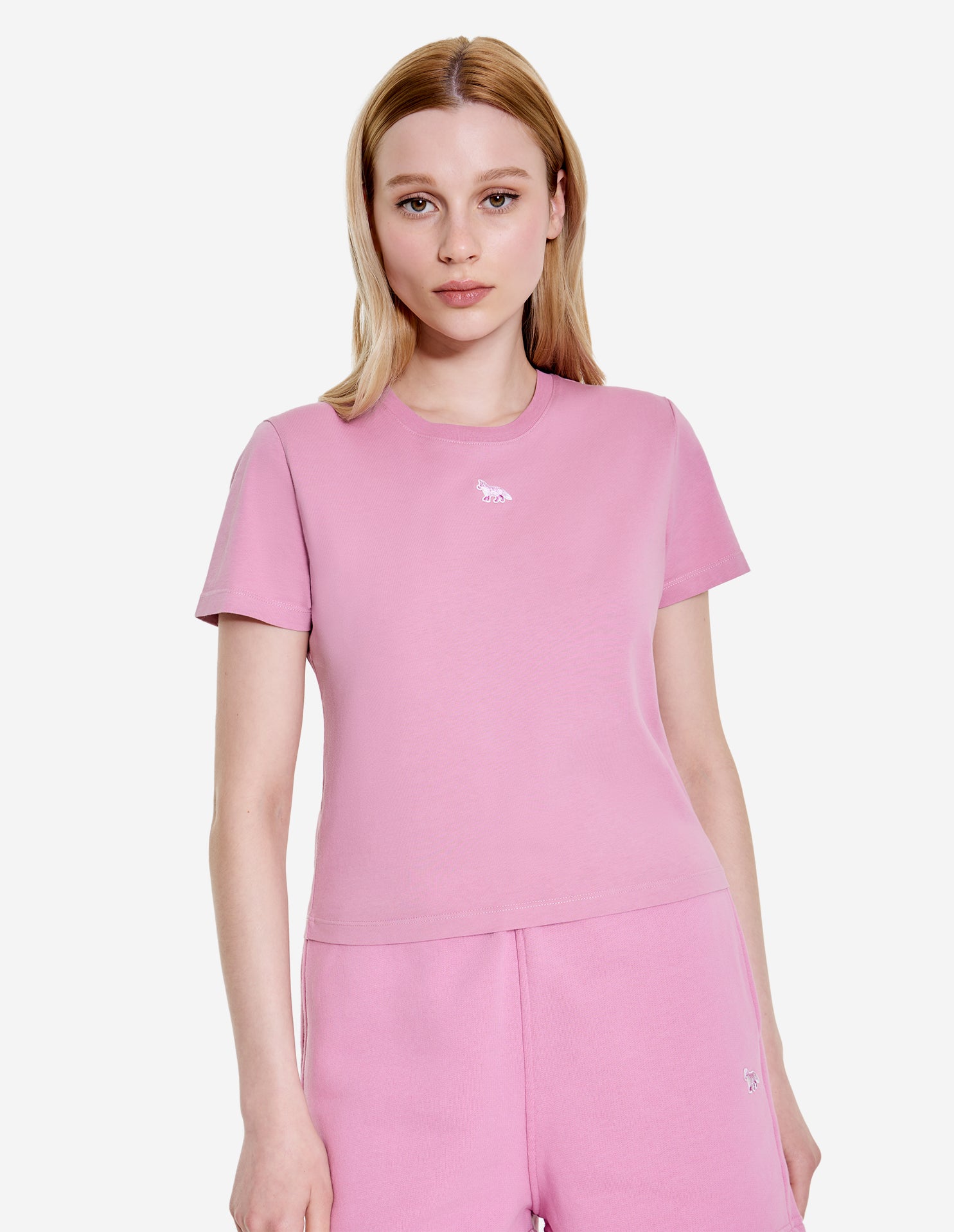 Baby Fox Patch Baby Tee-Shirt - Blossom