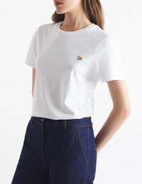 Baby Fox T-shirt with patch - White