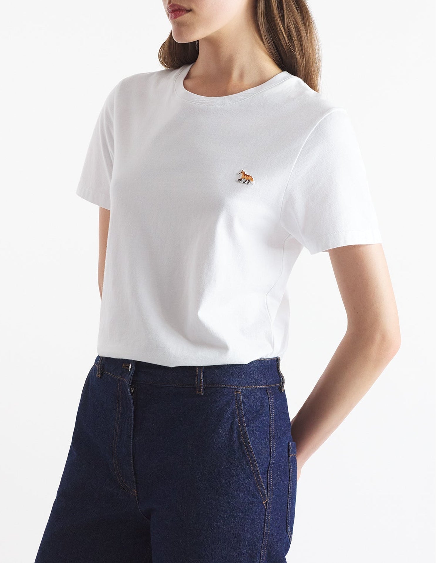 Baby Fox T-shirt with patch - White