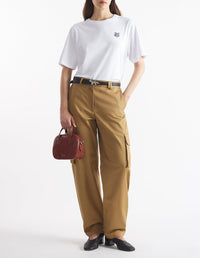 Bold Fox Head T-shirt with patch - White