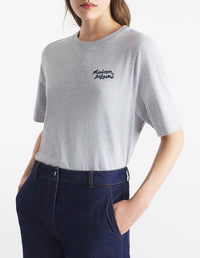 T-shirt avec broderie - Light Grey Melange