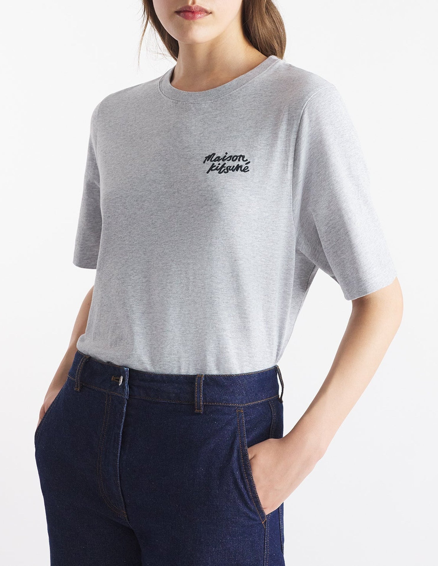 T-shirt avec broderie - Light Grey Melange
