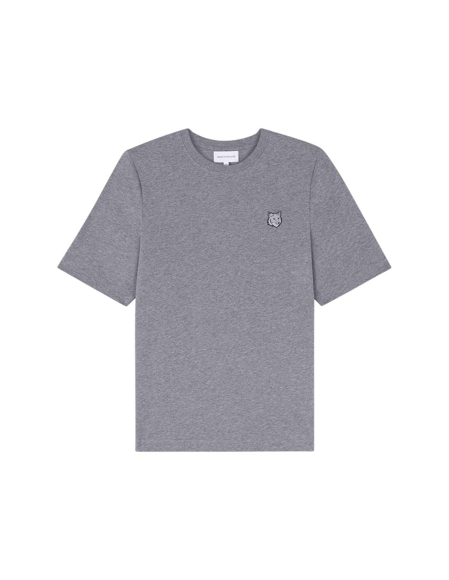T-shirt Bold Fox Head avec écusson - Medium Grey Melange