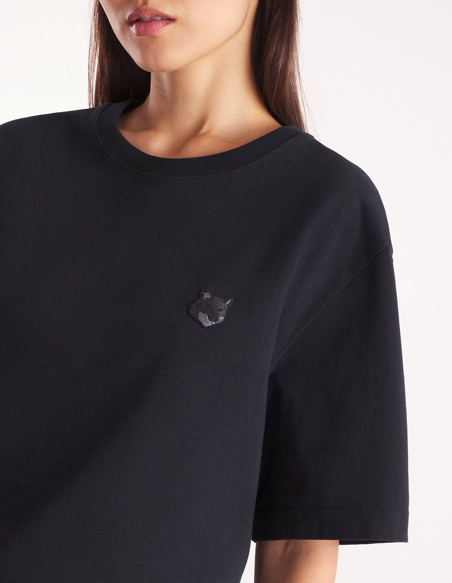 T-shirt Bold Fox Head avec écusson - Black