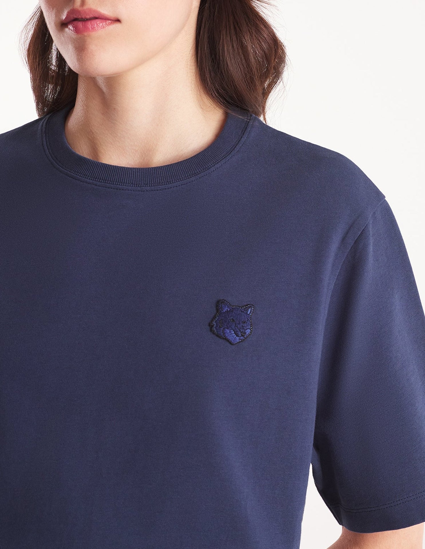 T-shirt Bold Fox Head avec écusson - Ink Blue