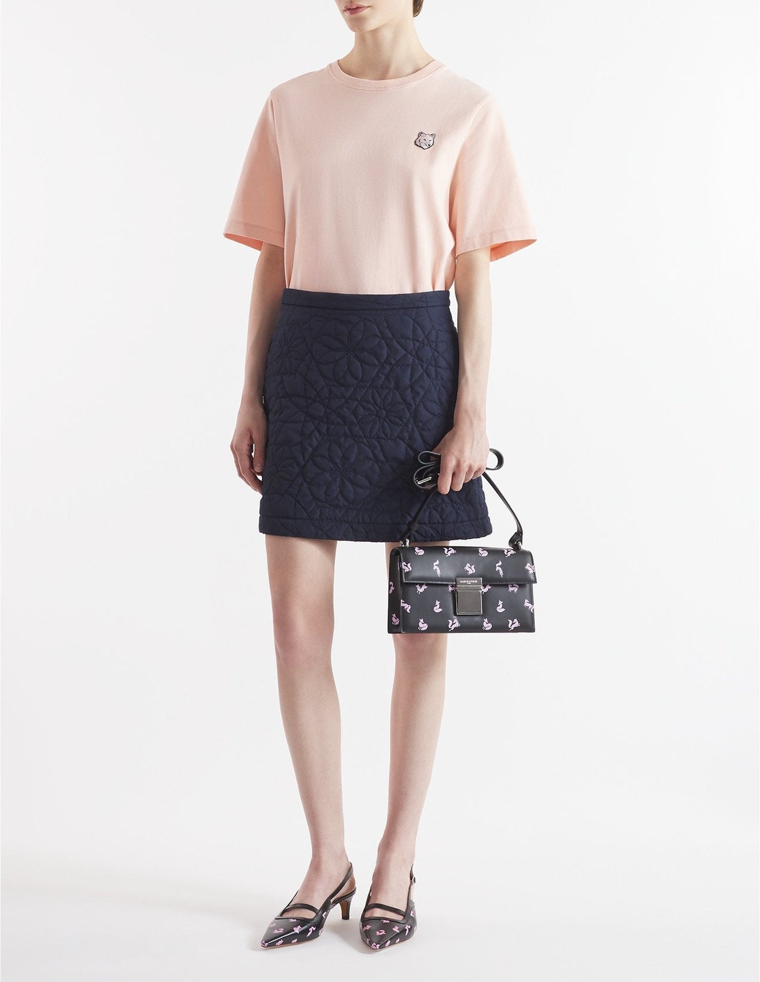 T-shirt Bold Fox Head avec écusson - Pasture Rose