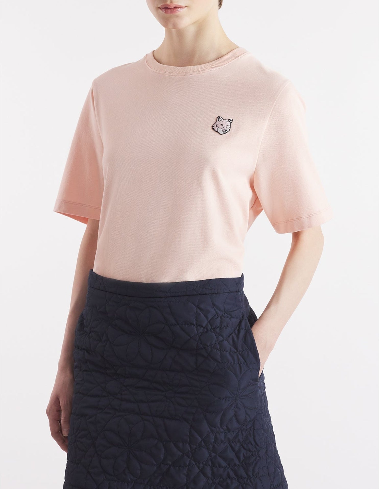 T-shirt Bold Fox Head avec écusson - Pasture Rose