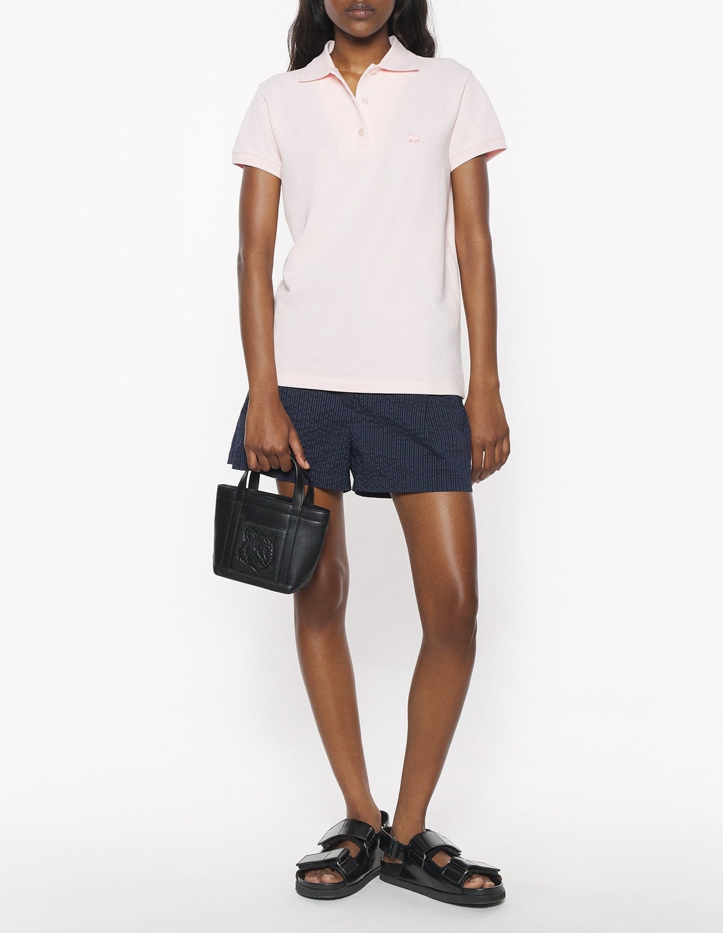 Baby Fox embroidered badge polo shirt - Rosewater