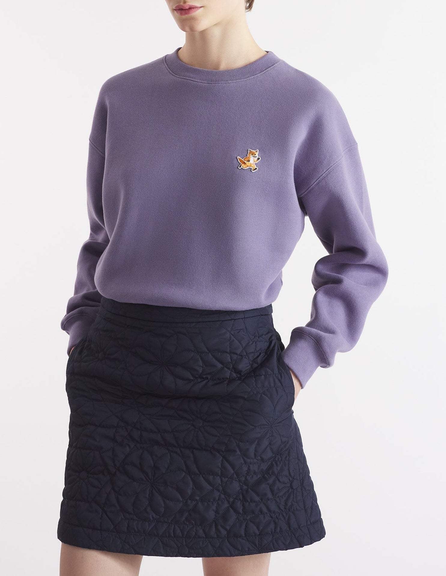 Sweatshirt à col rond avec écusson - Aster