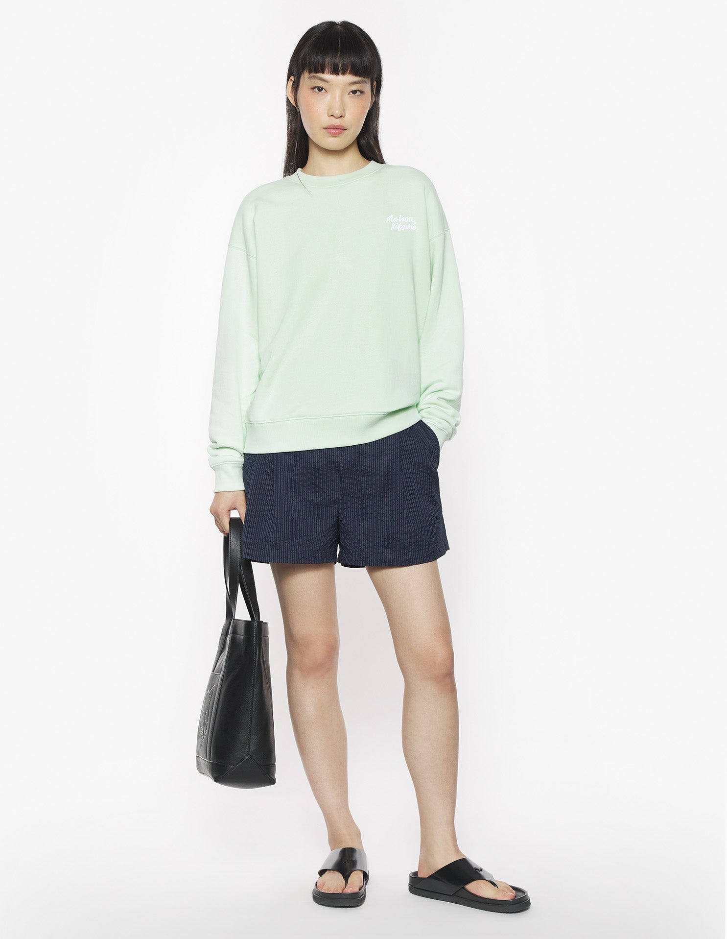 Maison Kitsune Handwriting Comfort Sweatshirt - Mint Ice
