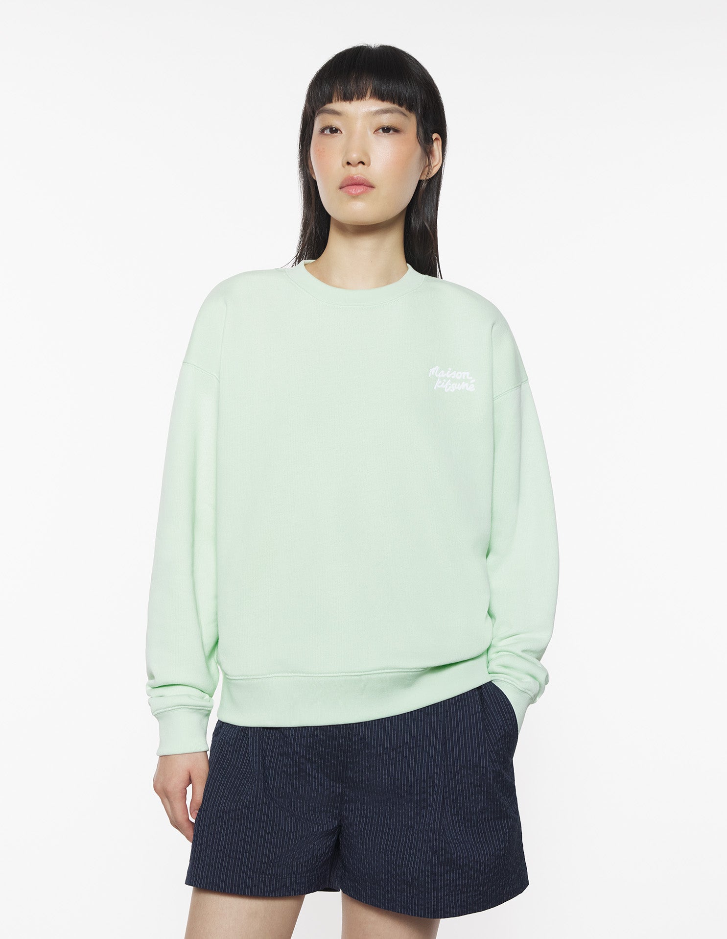 Maison Kitsune Handwriting Comfort Sweatshirt - Mint Ice