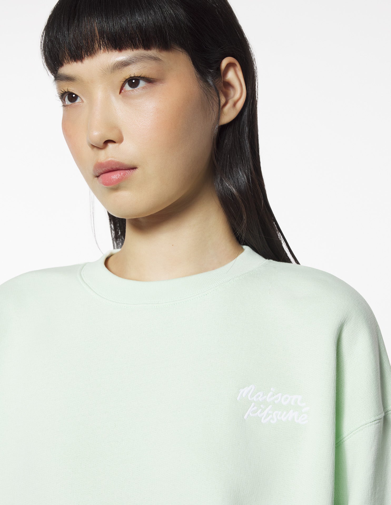 Maison Kitsune Handwriting Comfort Sweatshirt - Mint Ice