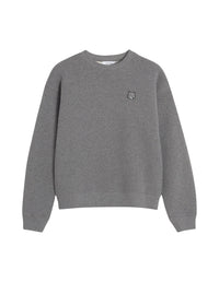 Sweatshirt Bold Fox Head à col rond avec écusson - Medium Grey Melange