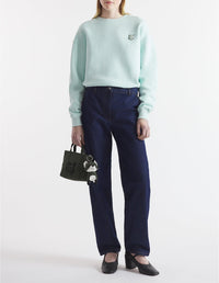 Sweatshirt Bold Fox Head à col rond avec écusson - Peppermint