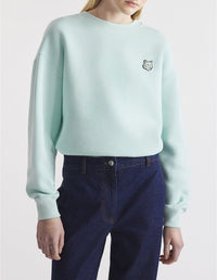 Sweatshirt Bold Fox Head à col rond avec écusson - Peppermint