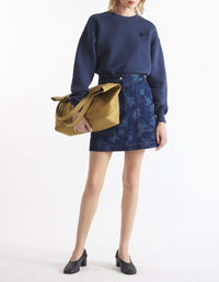 Bold Fox Head round-neck sweatshirt with crest - Ink Blue