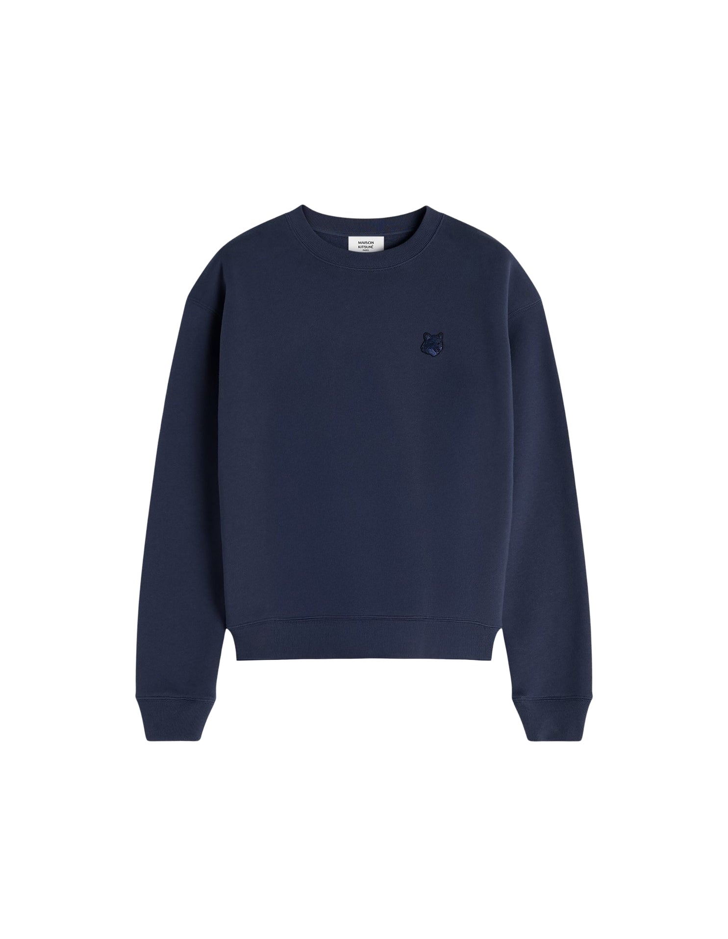 Bold Fox Head round-neck sweatshirt with crest - Ink Blue