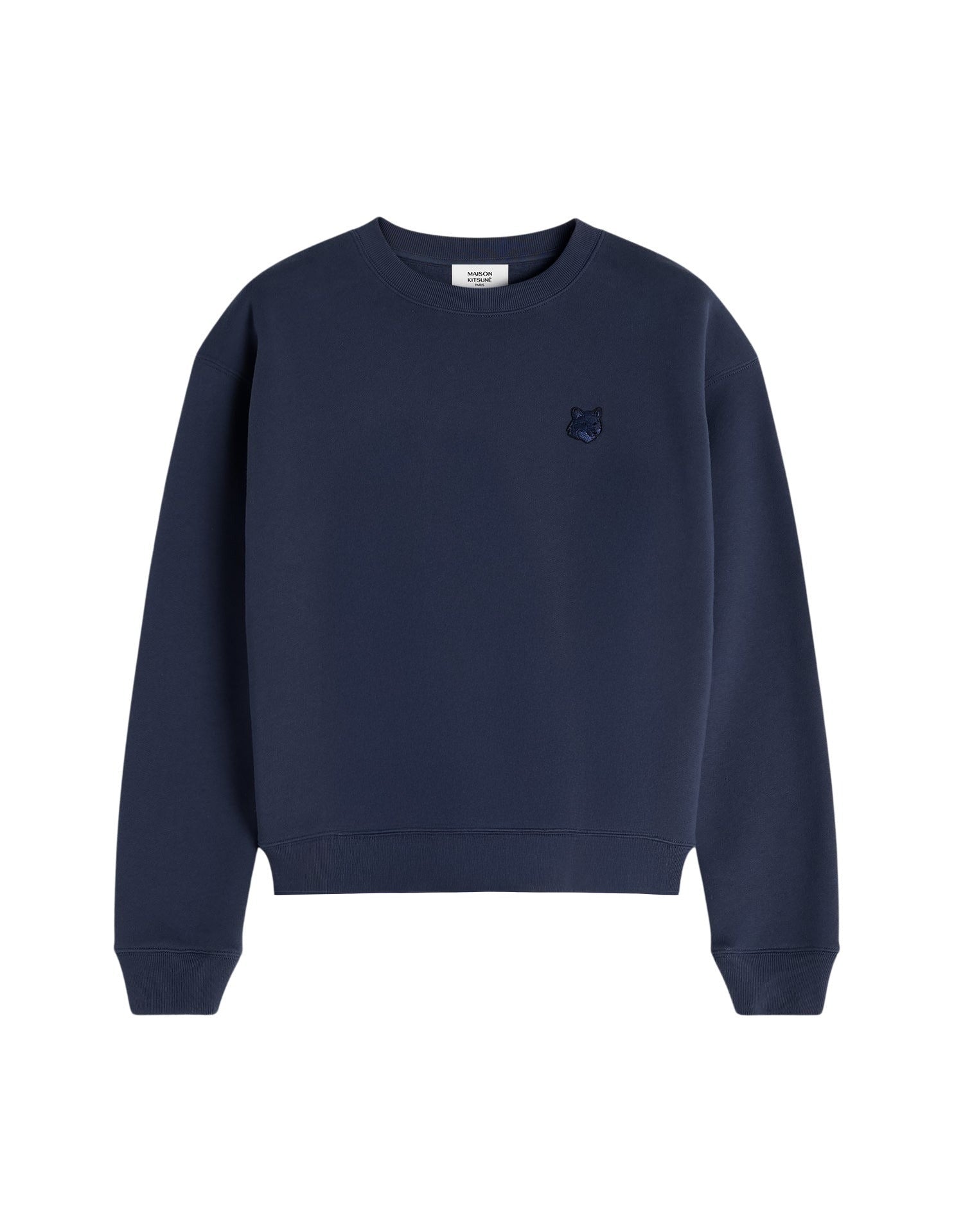 Sweatshirt Bold Fox Head à col rond avec écusson - Ink Blue