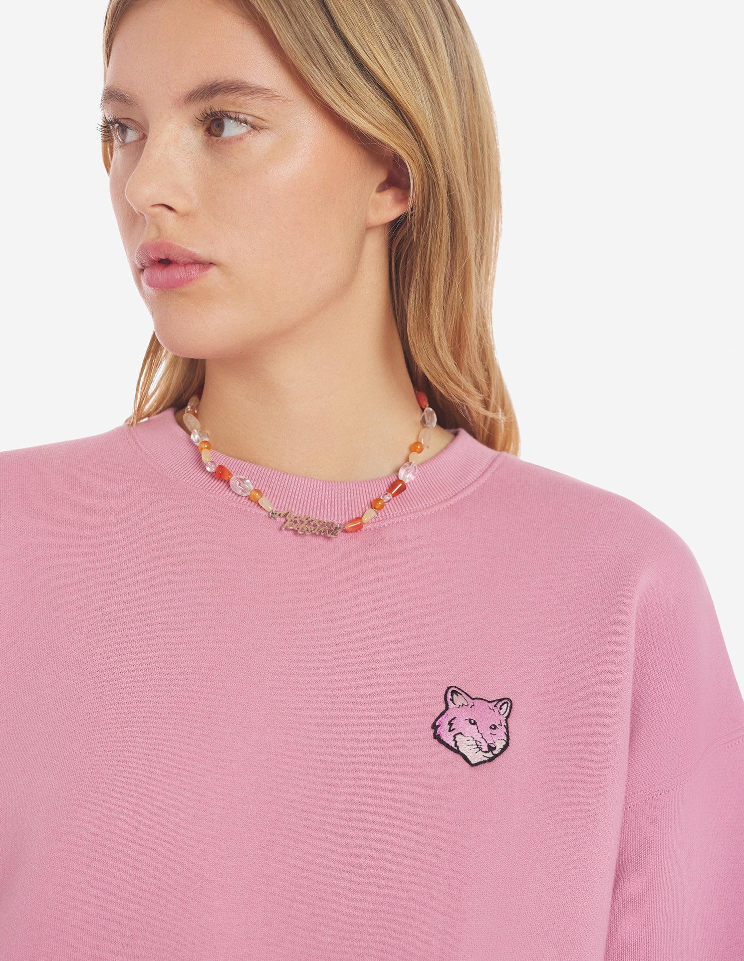 Bold Fox Head Patch Comfort Sweatshirt - Rosebud