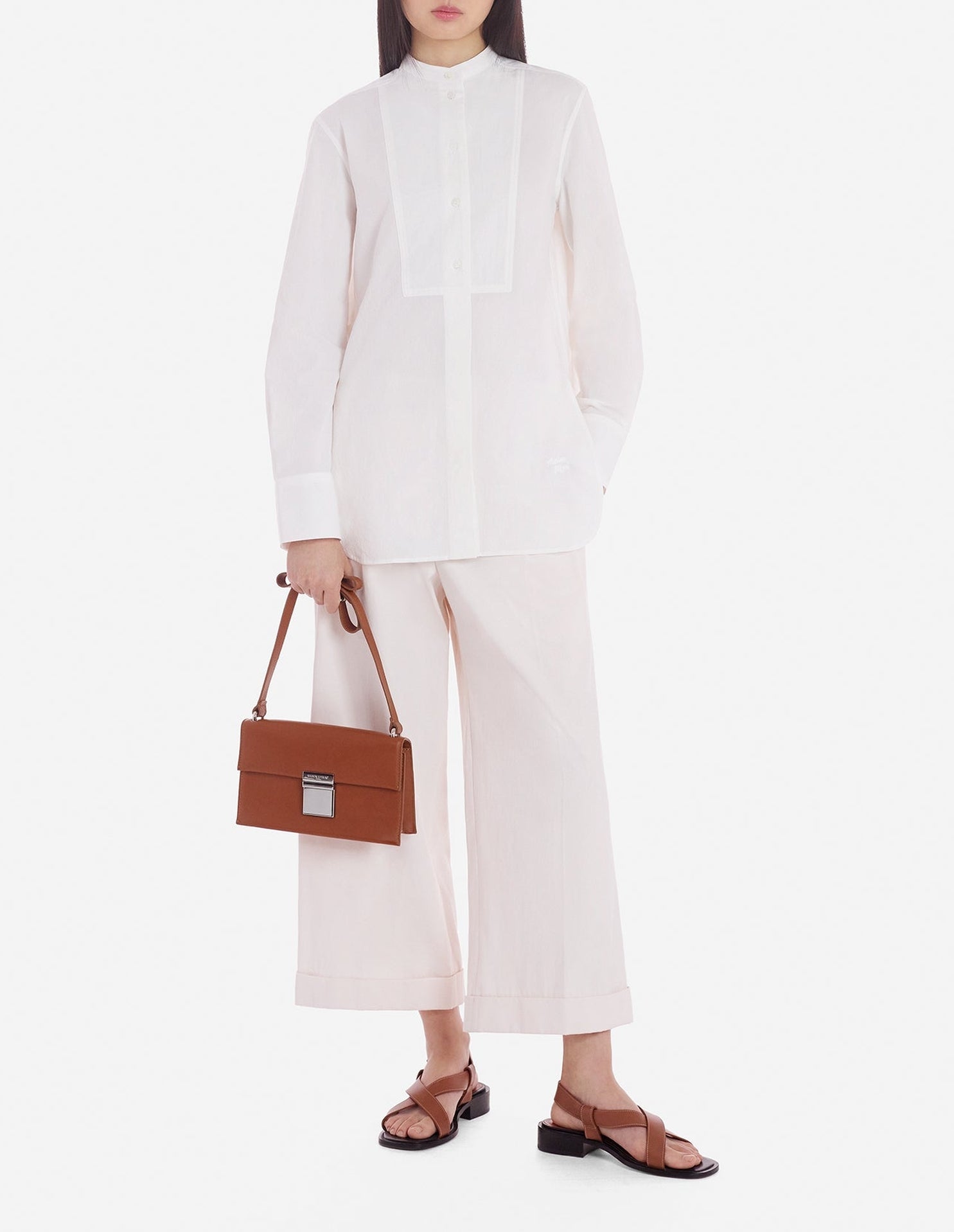 Chemise texturée à bretelles - White